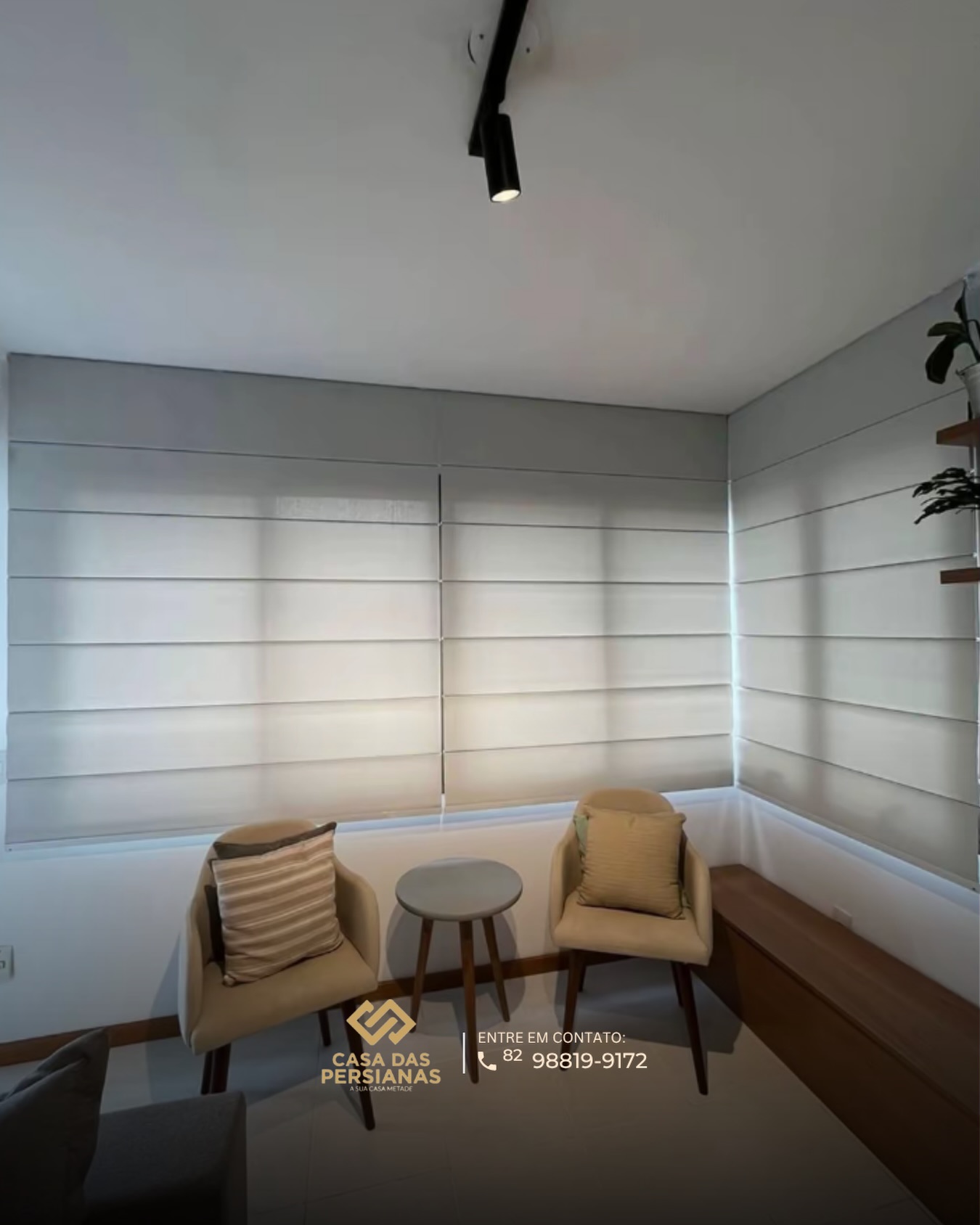 Cortina Romana / Painel instalada em ambiente residencial